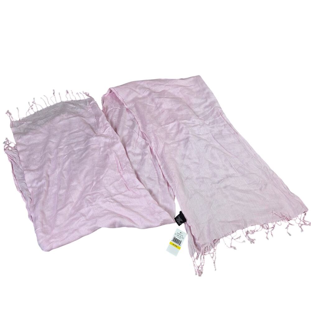 Van Heusen Pink Rayon Scarf Fringe Lightweight Wrap 70x27 Style V113610650
